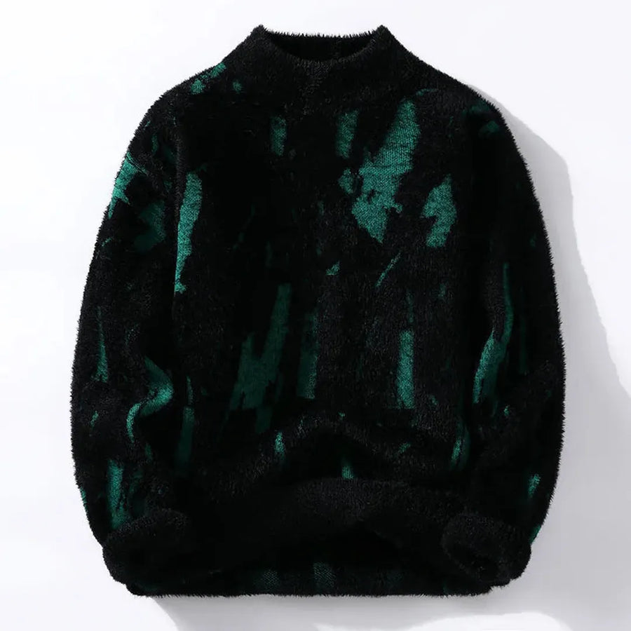 Trendiger Strickpullover Mit Stehkragen Für Herren | Oversized