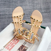 Heidi-Mode | Sommer Damen Sandalen Frauen Lässige Flache Schuhe Schlicht Stil Mode Nieten Design Gehen und Einkaufen Große Größe