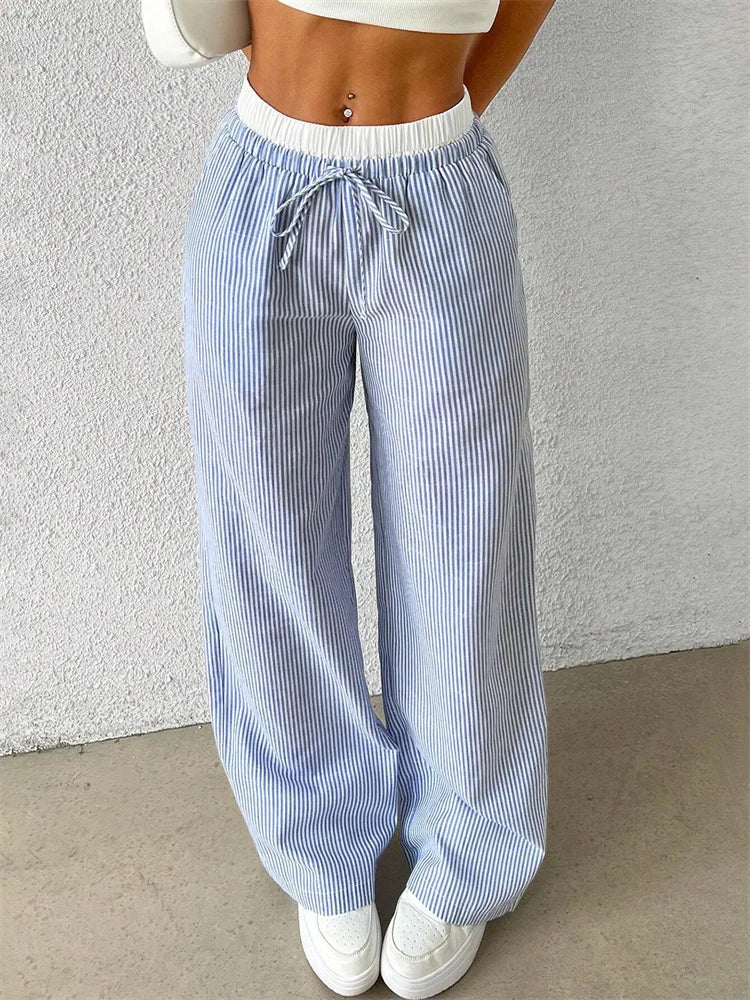 Heidi-Mode | Gestreifte Hose mit Weitem Bein