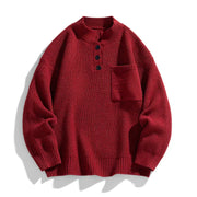 Franziska | Herren Winter-Strickpullover mit Knopfleiste
