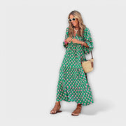Elegantes geometrisches Maxikleid