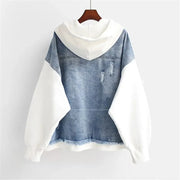 ALESSIA - OVERSIZE-HOODIE MIT JEANSJACKE KOMBINIERT