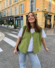 Damen Woll Bodywarmer – Trendige Weste aus Lammwollmix