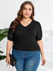 Hanna | Damen V-Ausschnitt Top Mit Puffärmeln