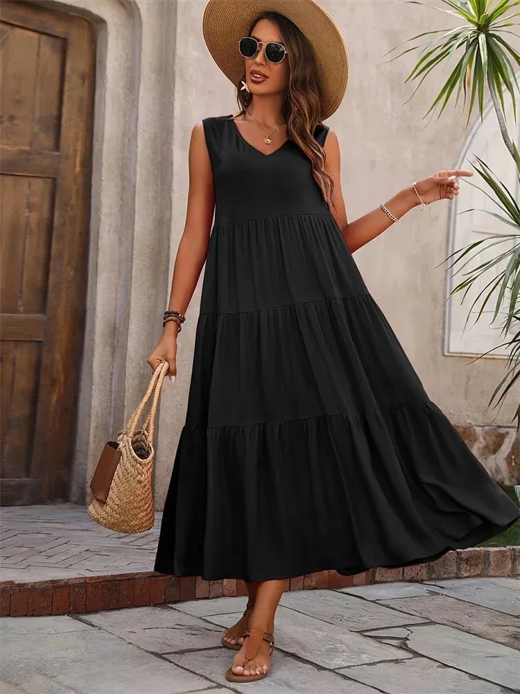Fiona | Langes Kleid mit fließender Sommerform