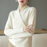 Emilia | Damen Frühlings-Wickelausschnitt-Stricktop