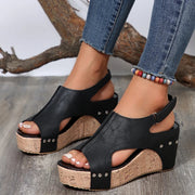 Heidi-Mode | Orthopädische Keil-Sandalen mit offener Spitze