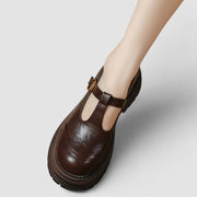 Emilia | Damen Plattform T Riemen Casual Schuhe