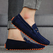 Miro Leder-Loafer mit Perforation | Blau