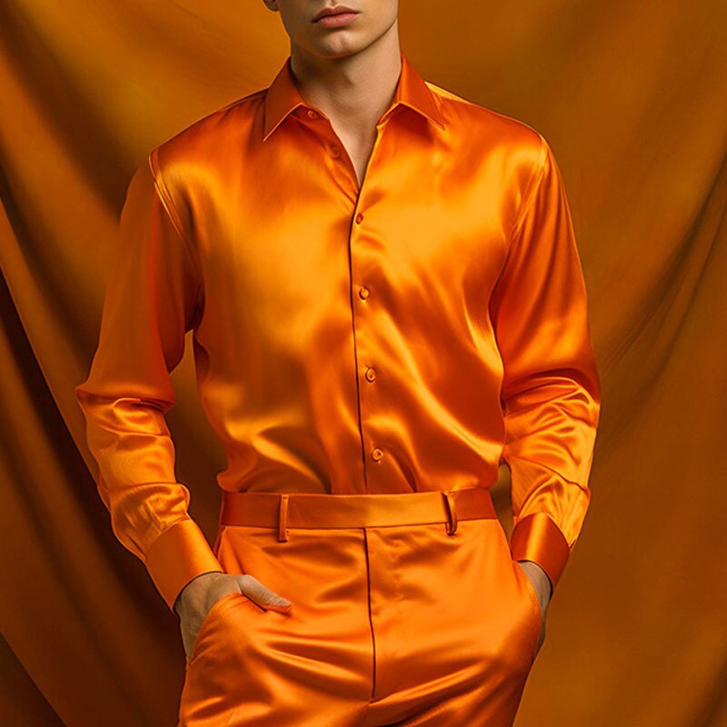 Terrence- Herren Satinhemd mit Glanzfinish und Slim Fit