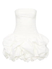 Schulterfreies Mini Kleid mit Ballonrock und floralem Muster für Damen