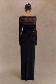 Schulterfreies Maxikleid mit Cut-Out und langen Ärmeln für Damen