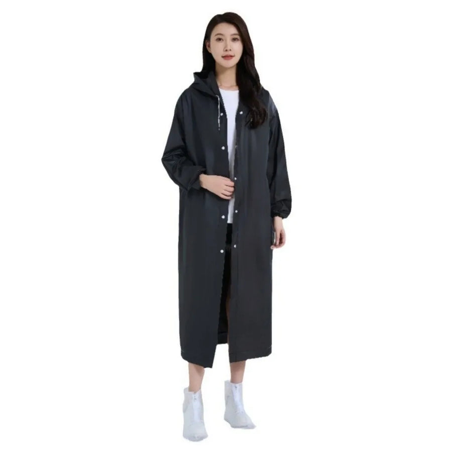 Elegante lange Regenjacke für Damen, wasserdicht, unisex
