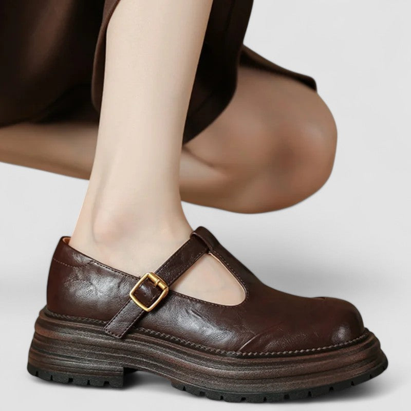 Emilia | Damen Plattform T Riemen Casual Schuhe