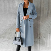 Bettina | Damen Langer Doppelreihiger Trenchcoat