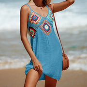 Bequemes | Strandkleid mit buntem Stickerei für dich