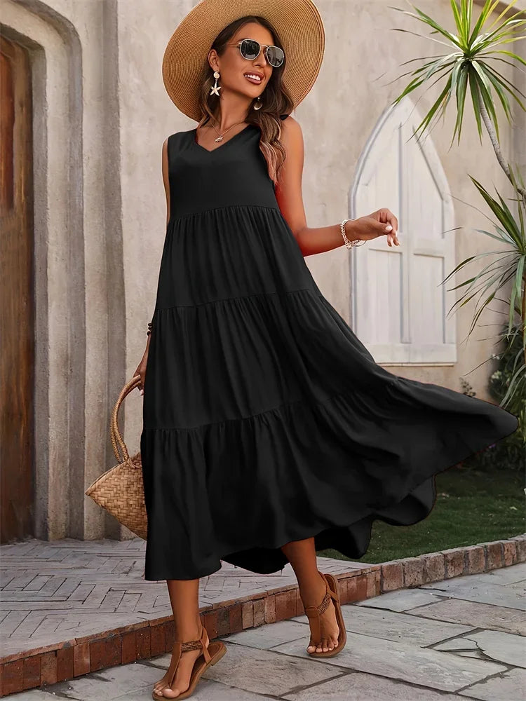 Fiona | Langes Kleid mit fließender Sommerform