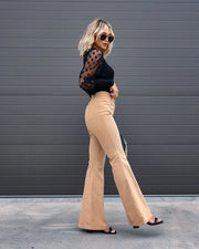 Damen Samthose mit hohem Bund und elegantem Schnitt