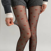 Stylische Damen-Strumpfhose im Herz- und Punkt-Stil