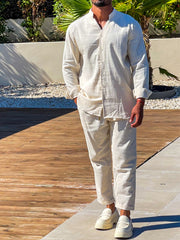 Patrick | Herren Lockeres Leinen Set – Hemd & Knöchelhose