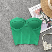 Bustier-Top mit Rippstruktur und geformten Cups für Damen