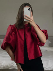 Mona - Elegantes Damenhemd mit kurzen Puffärmeln