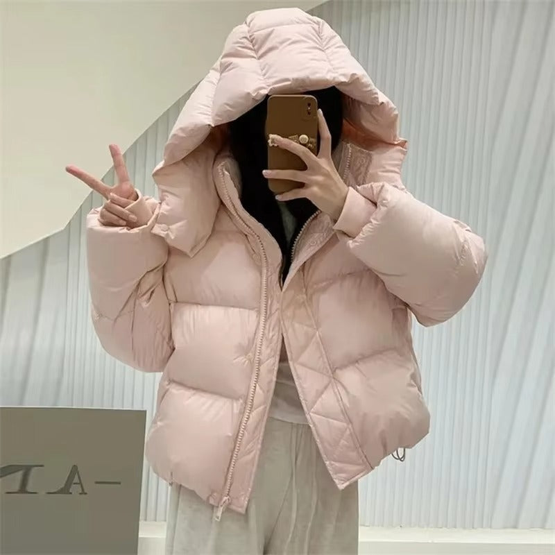 Bella Dicke Kapuzen-Steppjacke