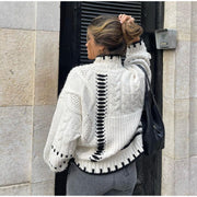 Brenda - Strickpullover mit Kontrastabschluss