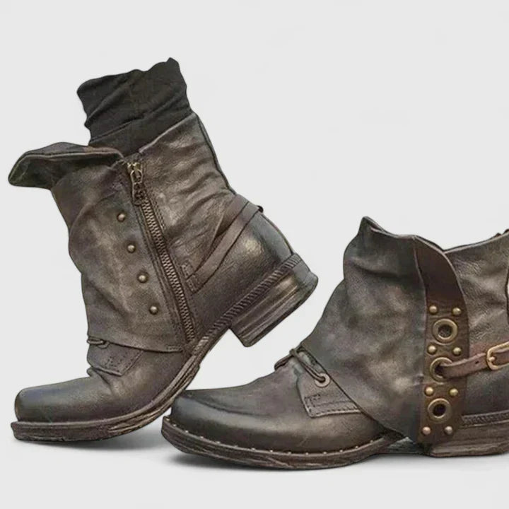 Yannick | Damen Frühlings Eckige Zehen Slip-On Verzierte Flats