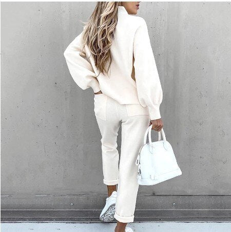 Damen Zweiteiliger Lounge-Set – Bequemer und stylischer Sweater und Jogginghose für Freizeit und Alltag