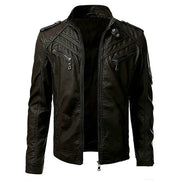 Herren Stilvolle Leder Bikerjacke | Mit Vielen Taschen