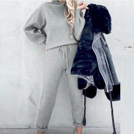 Damen Zweiteiliger Lounge-Set – Bequemer und stylischer Sweater und Jogginghose für Freizeit und Alltag