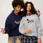 Unisex Oversize Hoodie mit Dackel-Stickerei und Kängurutasche