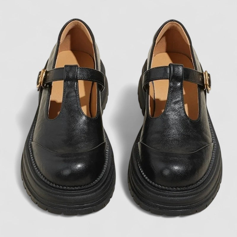 Emilia | Damen Plattform T Riemen Casual Schuhe