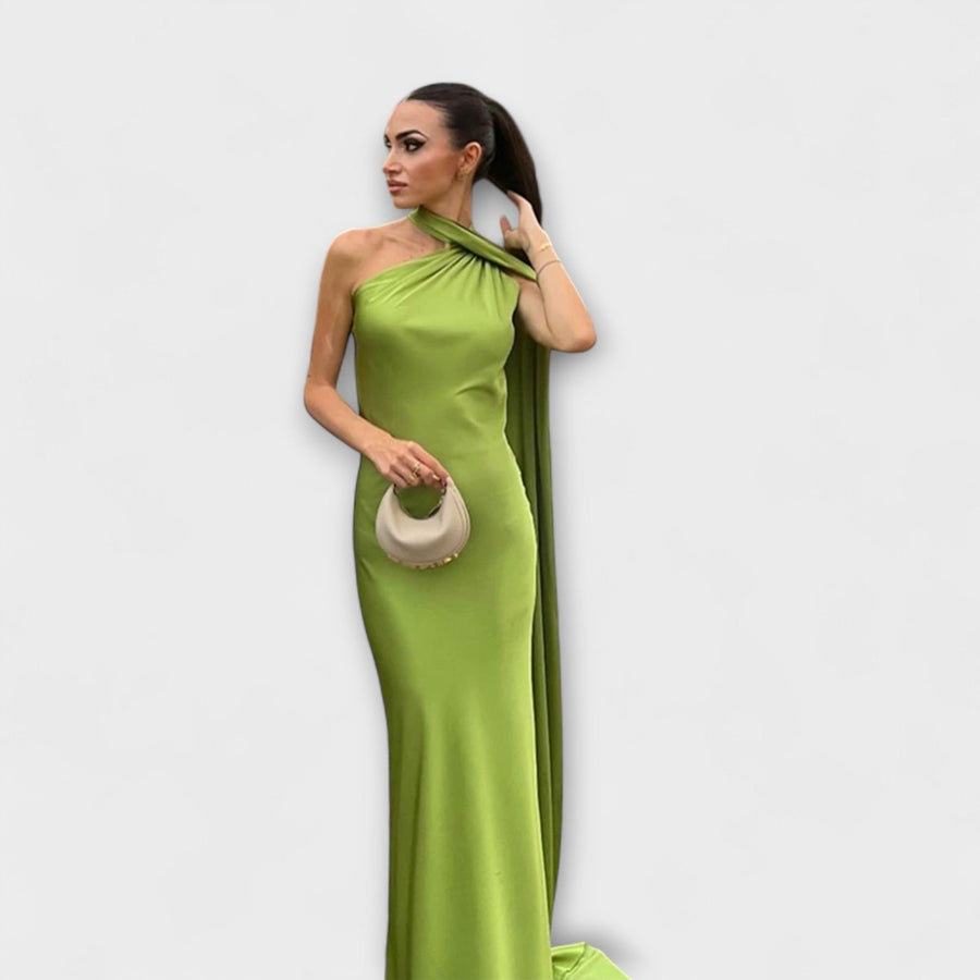 Elegantes Off-Shoulder Halter Maxikleid