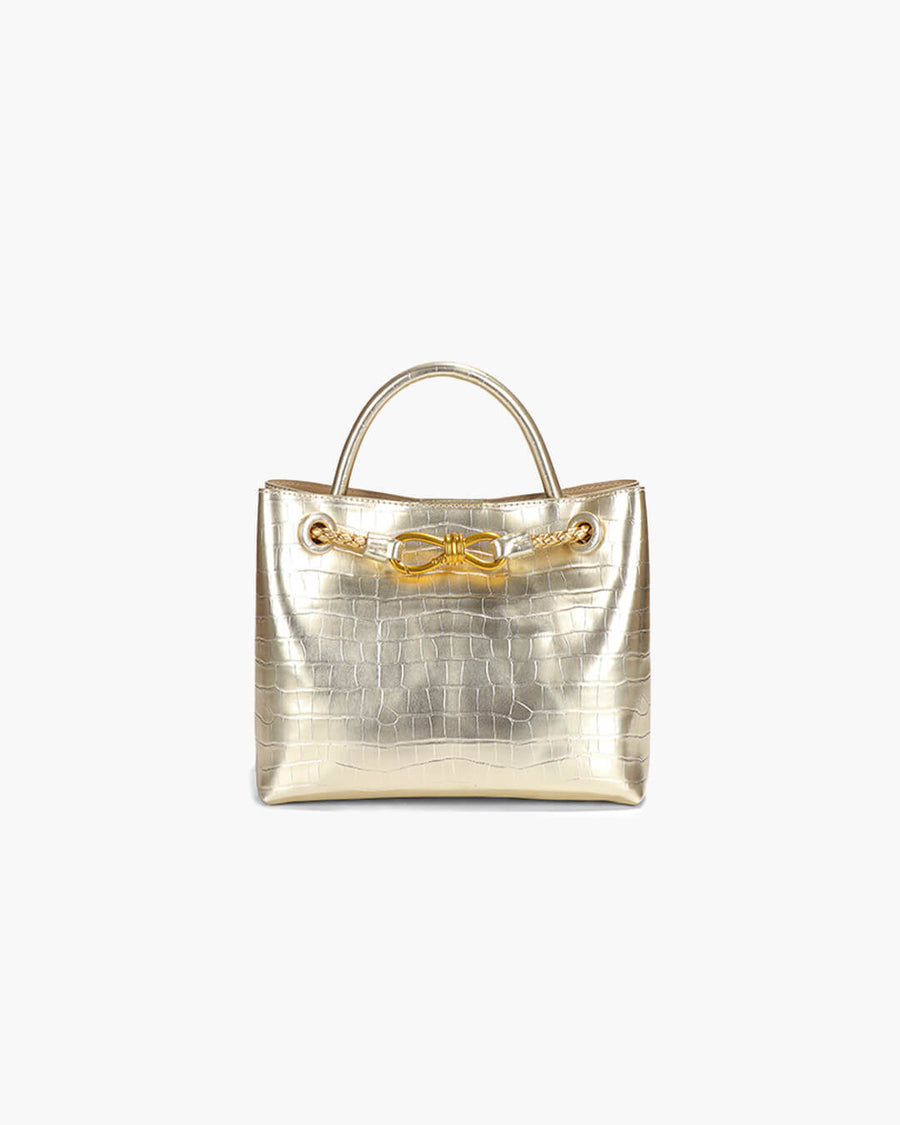 Lucia Krokodilgeprägte vegane Ledertasche