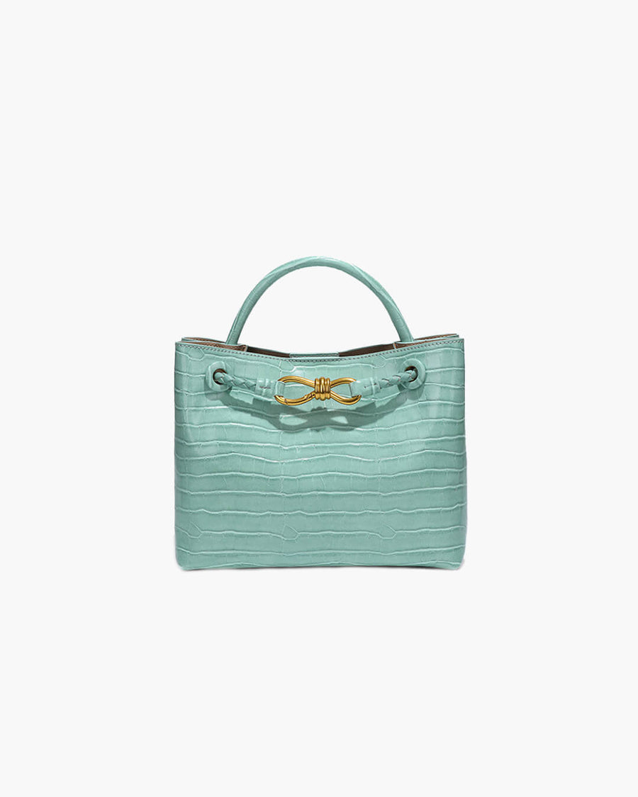 Lucia Krokodilgeprägte vegane Ledertasche