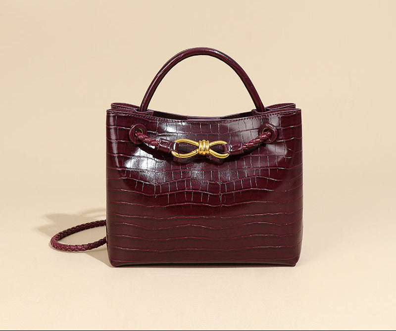 Lucia Krokodilgeprägte vegane Ledertasche