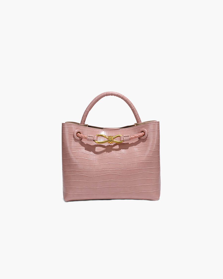 Lucia Krokodilgeprägte vegane Ledertasche