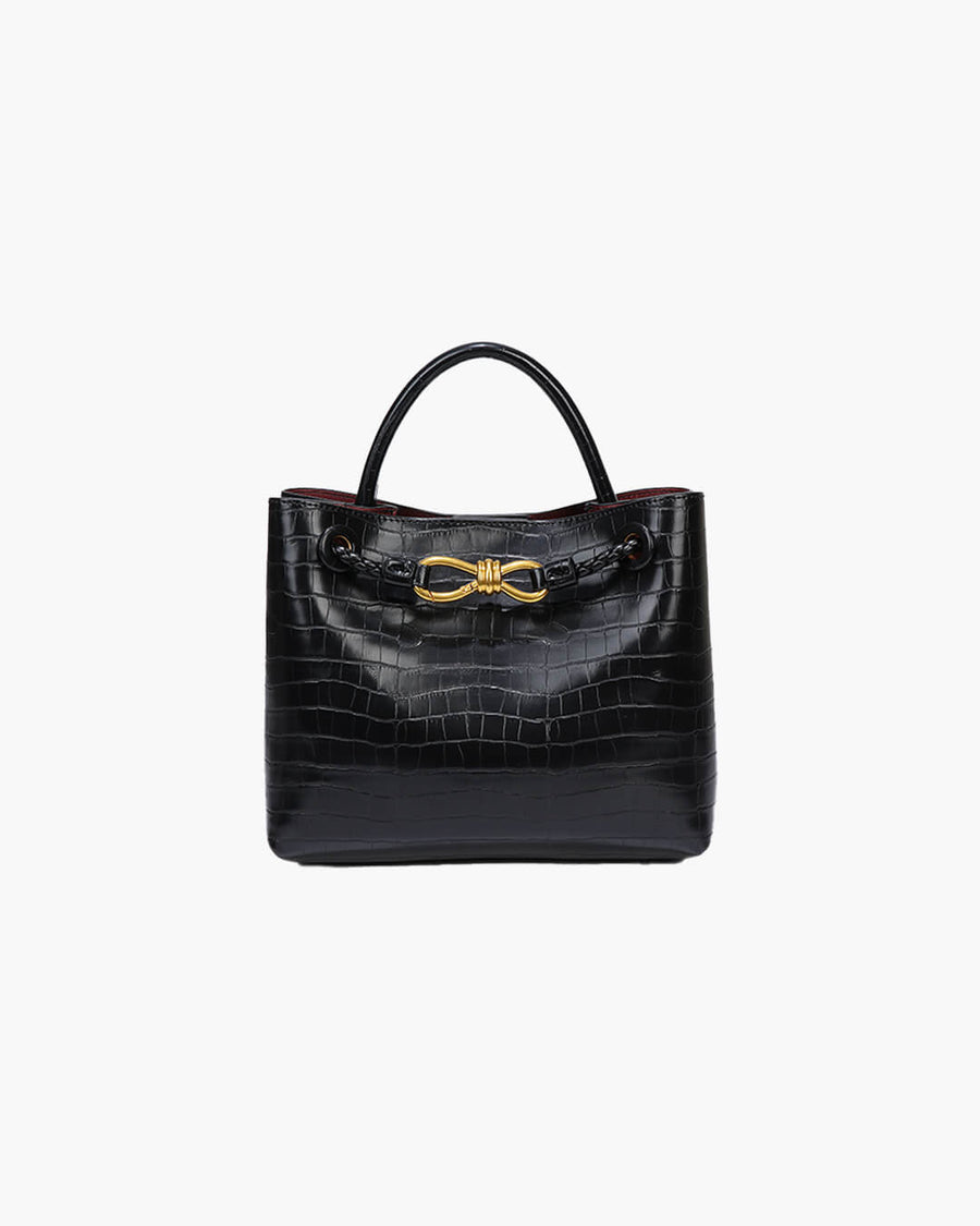 Lucia Krokodilgeprägte vegane Ledertasche