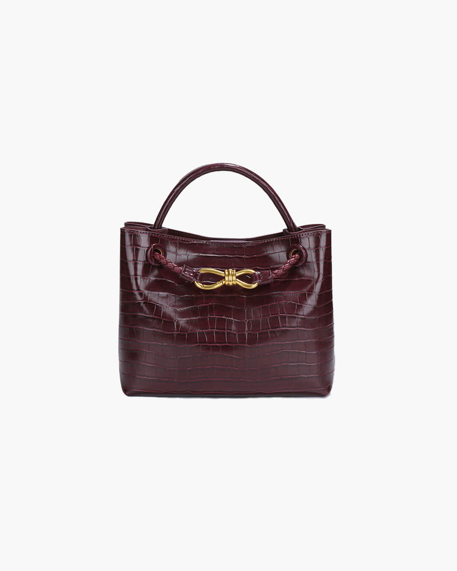 Lucia Krokodilgeprägte vegane Ledertasche