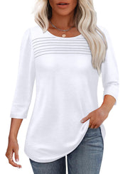 Mona | Pleated 3/4 Sleeve Top