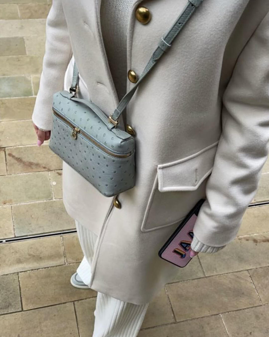 Harper Straußenleder-inspirierte Kosmetiktasche