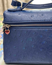 Harper Straußenleder-inspirierte Kosmetiktasche