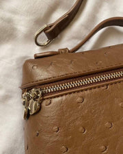 Harper Straußenleder-inspirierte Kosmetiktasche