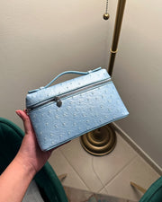 Harper Straußenleder-inspirierte Kosmetiktasche