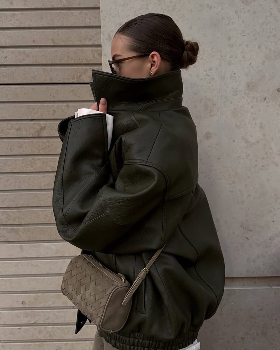 Jessica Geflochtene Wildledertasche