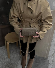 Jessica Geflochtene Wildledertasche