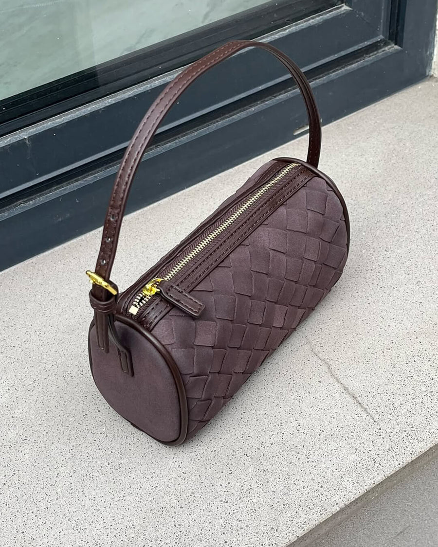 Jessica Geflochtene Wildledertasche