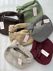 Mini suede woven Tasche